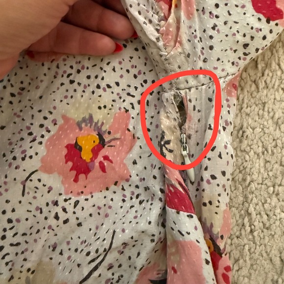 Kimchi Blue Silk Blend Floral Puff Sleeve Mini Dress Multicolor Size 4 - Picture 5 of 8